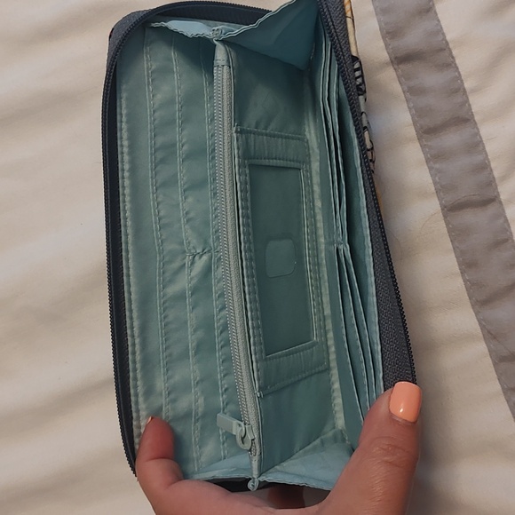 Multicolor floral pattern with gray background Vera Bradley wallet - Picture 2 of 2